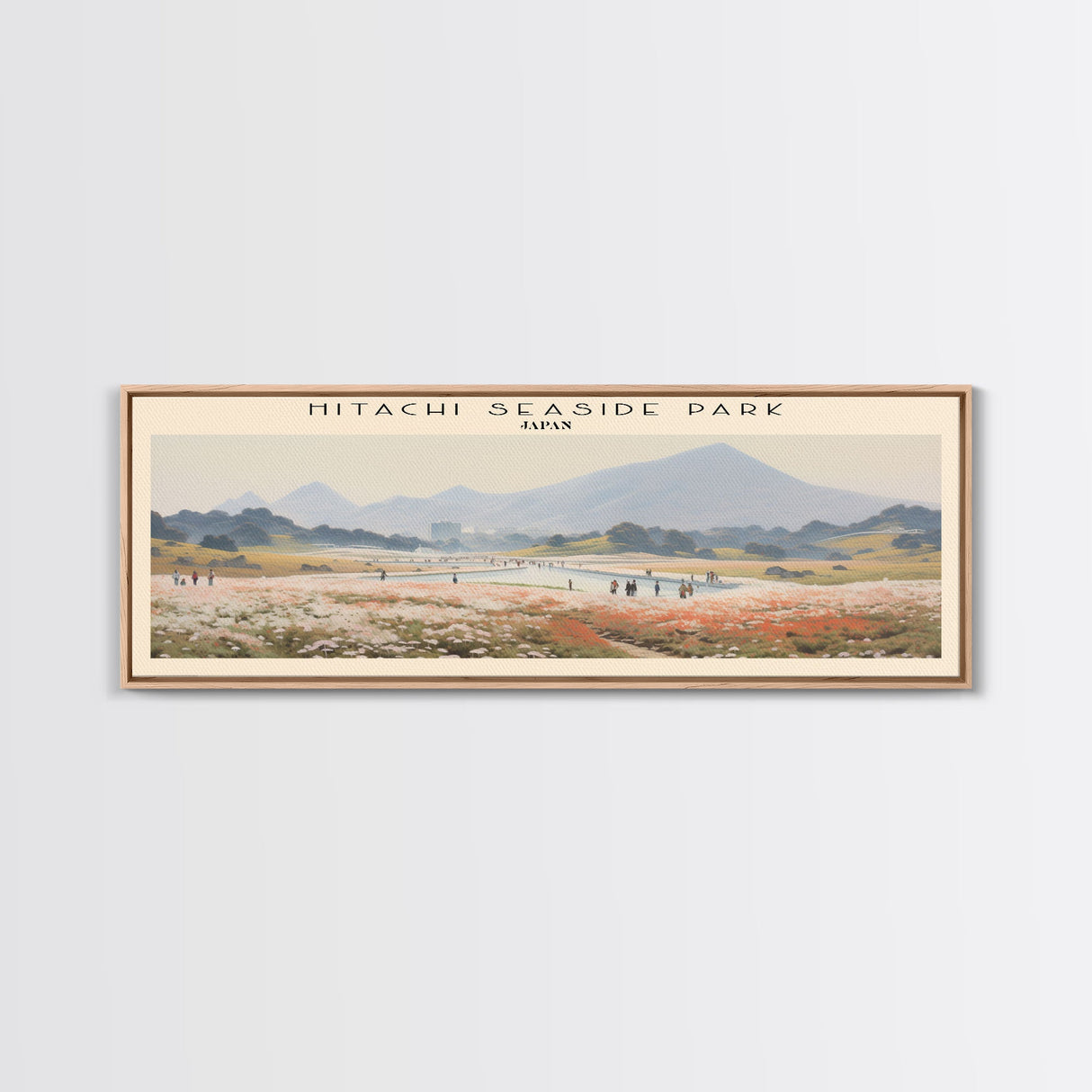 Hitachi Seaside Park COUNTRY | Framed Travel Poster Canvas Print | Trendy Wall Art | Watercolor Painting | Living Room Art | Unique Art