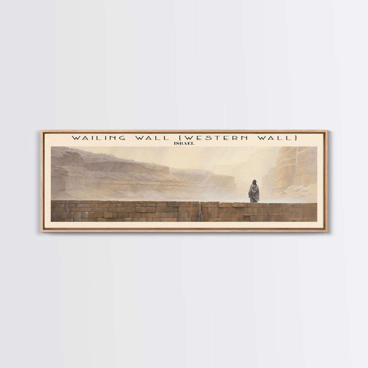 Wailing Wall COUNTRY | Framed Travel Poster Canvas Print | Trendy Wall Art | Watercolor Painting | Living Room Art | Unique Art