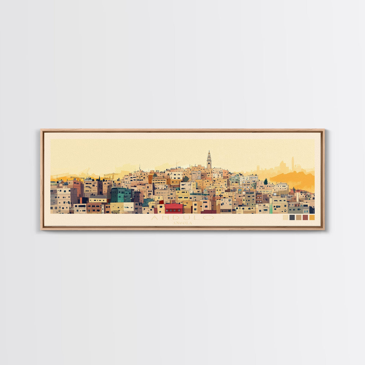 Andulo, Angola Travel Poster Panoramic Canvas Print, Andulo, Angola Painting, Angola Art, Andulo Travel Art, Guest Room Painting