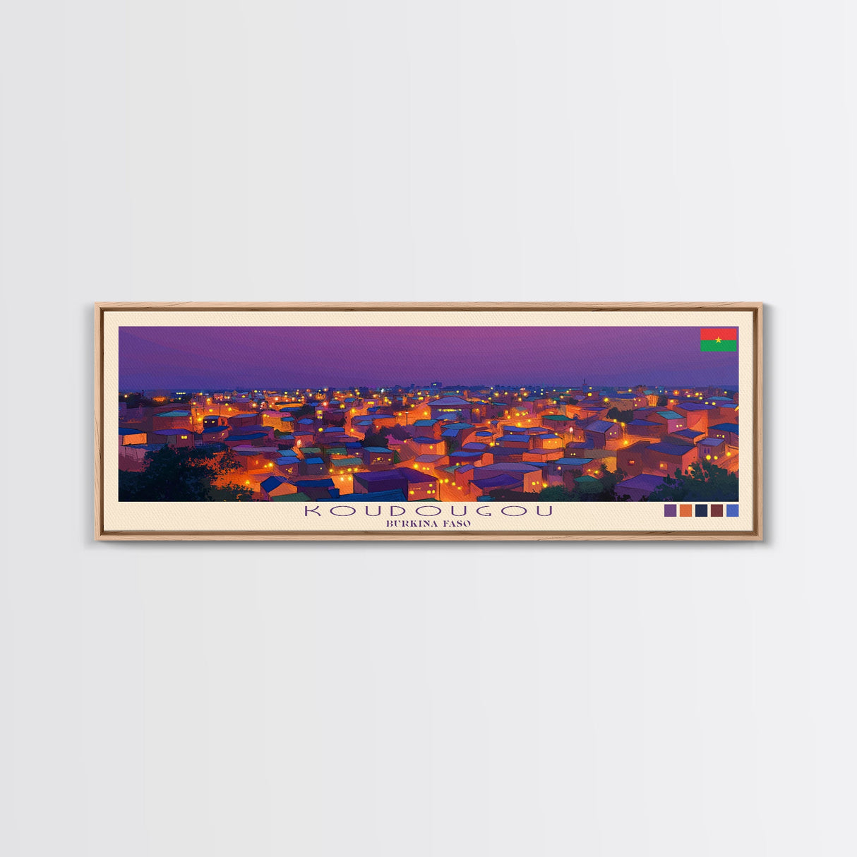 Koudougou, Burkina Faso Travel Poster Panoramic Canvas Print, Koudougou, Burkina Faso Painting, Burkina Faso Art, Koudougou Travel Art, Guest Room Painting
