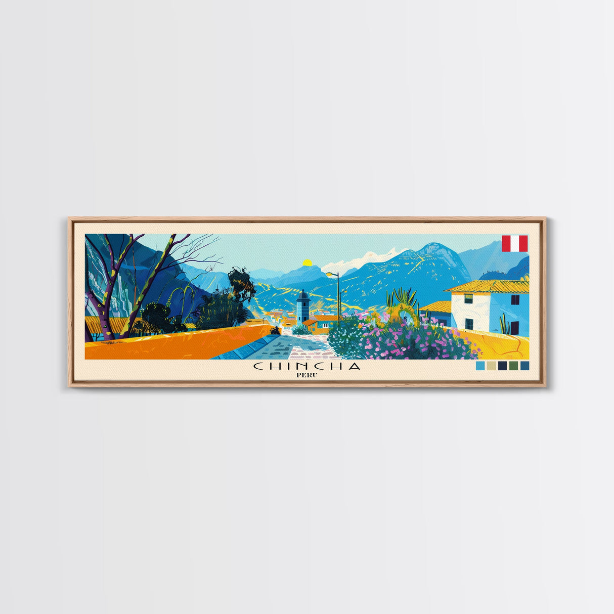 Chincha, Peru Panoramic Canvas Print, Chincha, Peru Painting, Peru Art, Chincha Travel Poster, Travel Art, Guest Room Painting