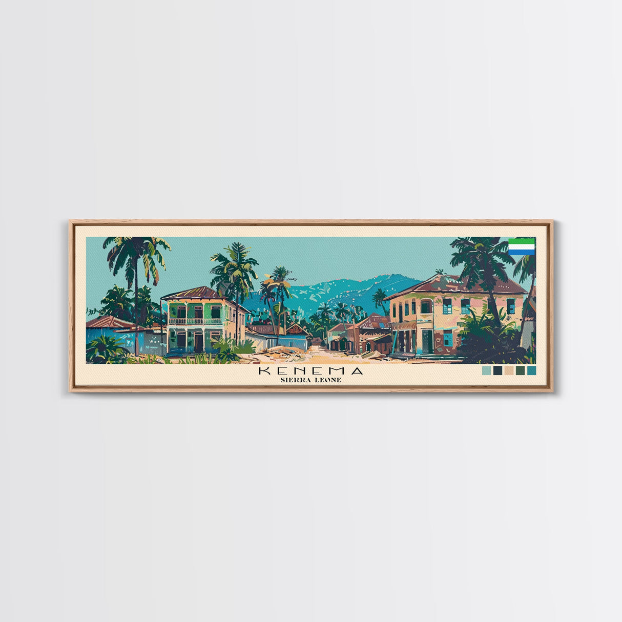 Kenema, Sierra Leone Panoramic Canvas Print, Kenema, Sierra Leone Painting, Sierra Leone Art, Kenema Travel Poster, Travel Art, Vacation Gift