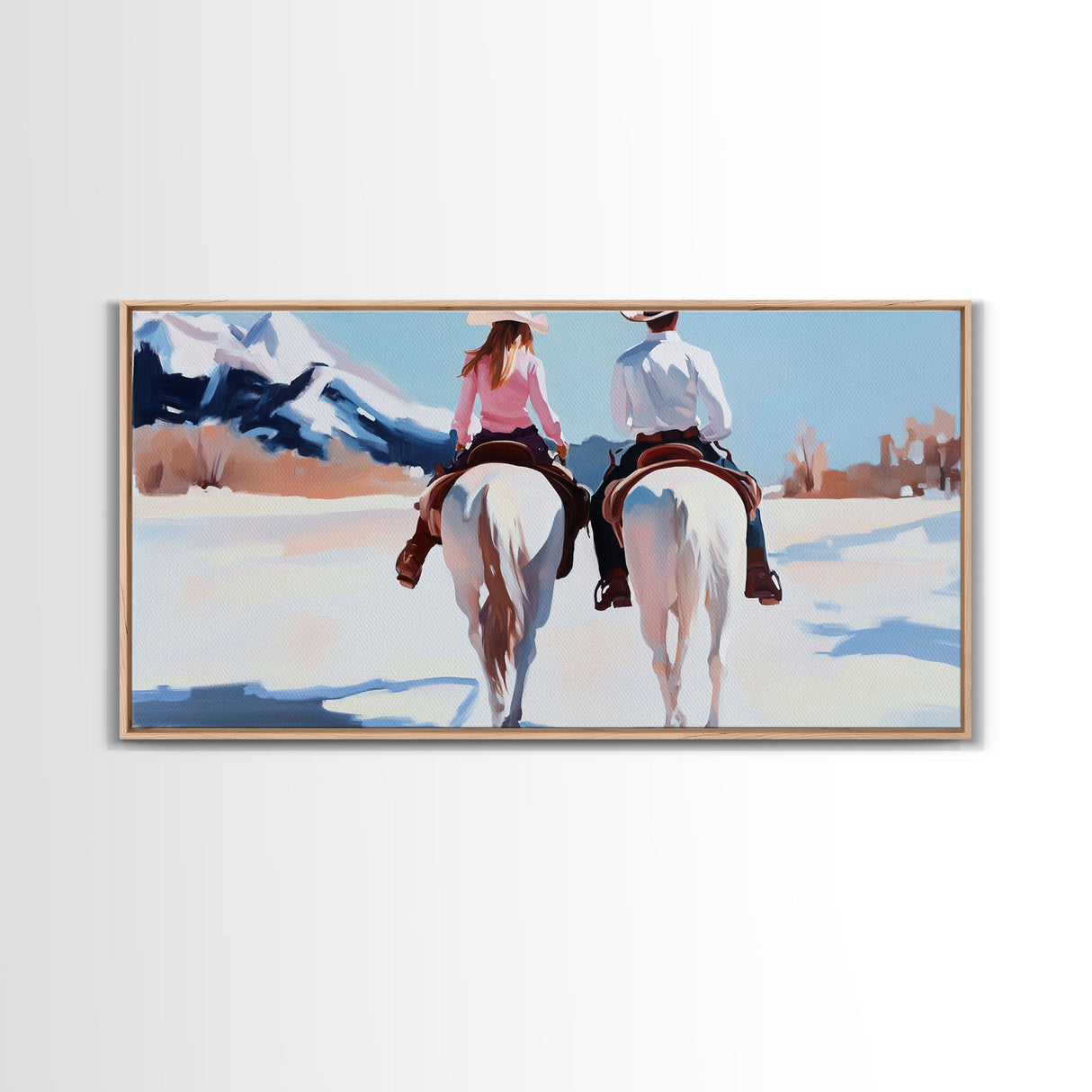 Portrait of cowboy amidst corn stalks, sunset skies, Framed Canvas Print, bold western art, autumn harvest season wall piece, fall farmhouse