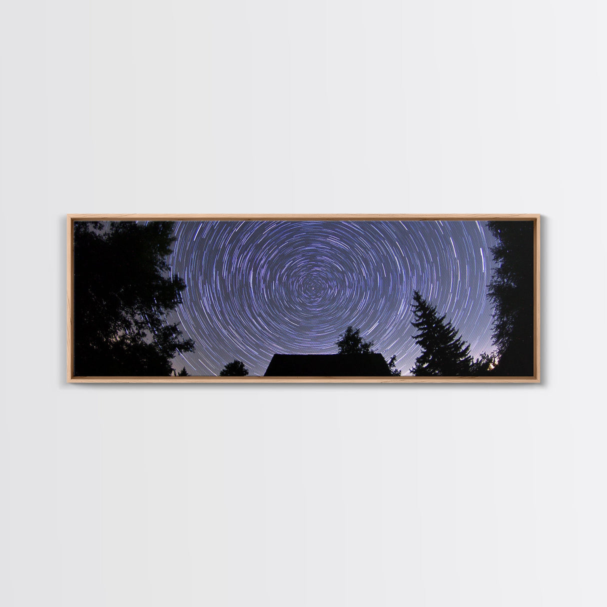 Huge Wall Art Time Lapse Photography Style Print, Panoramic Wall Art, Wood Framed Canvas, Farmhouse Decor, Unique Wall Art