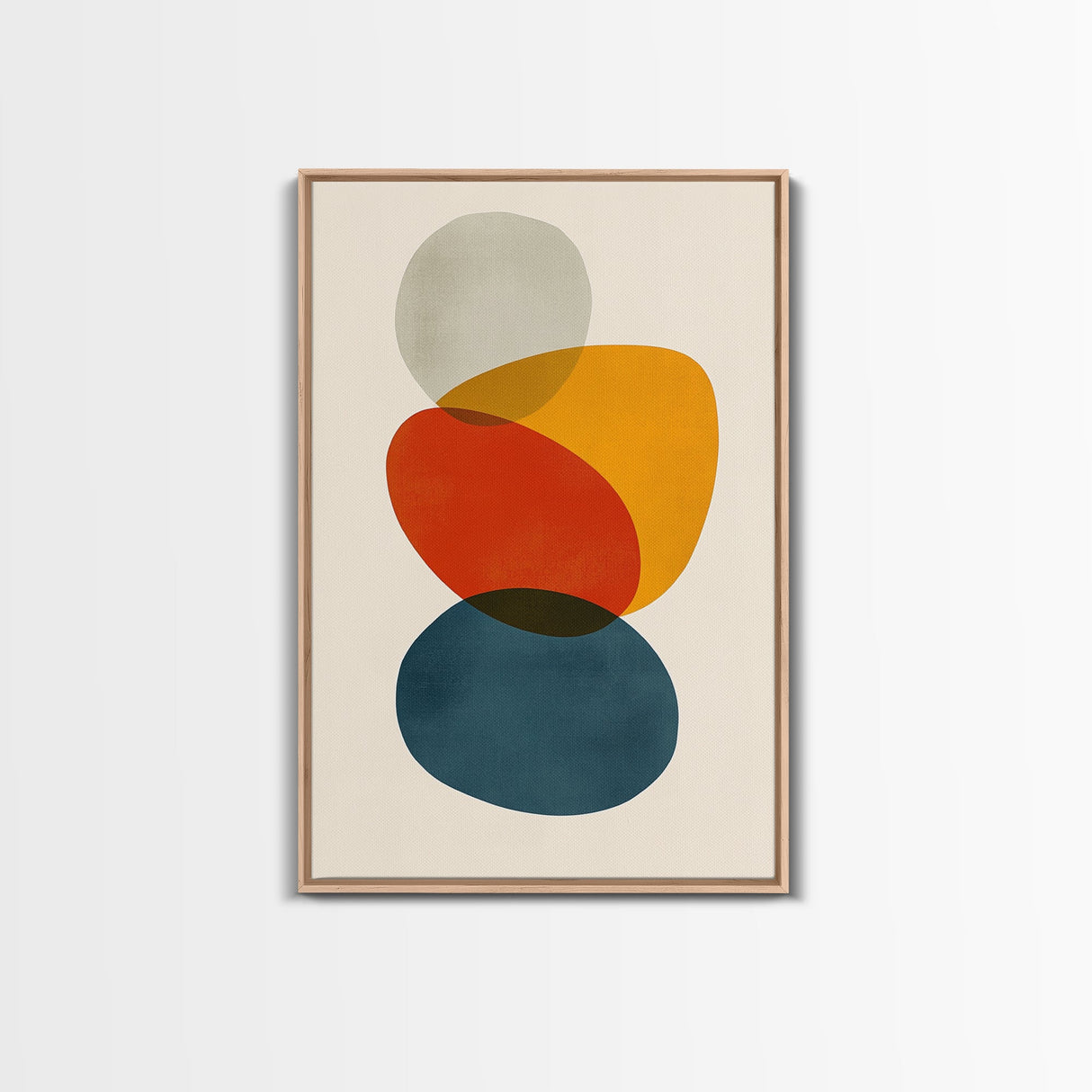 White Background Large Abstract Canvas Wall Art Framed Canvas Print Modern Abstract Painting Print Boho and Minimalist Office Art