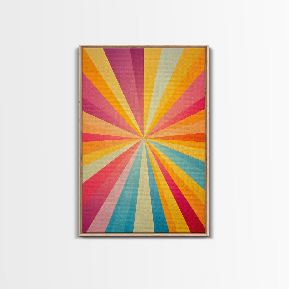 Mid Century Star Burst Canvas Print, Art Print, Retro Style Pastel Spiral Art, Modern Art, Modern Abstract Art Print, Wall Hangings