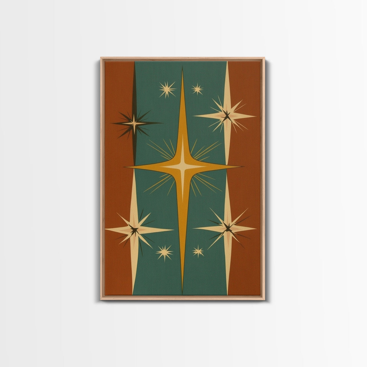 Mid-Century Modern Star Burst Wall Art, Home Decor Wall Art, Atomic Age Home Decor, 1950s Style Art