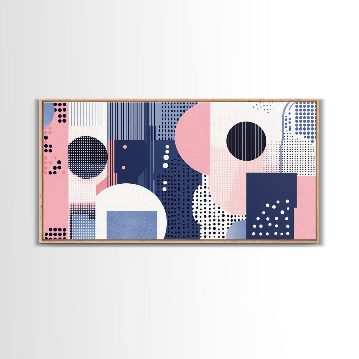 Vaporwave Aesthetic Abstract Art Canvas Print, Geometric Wall Art