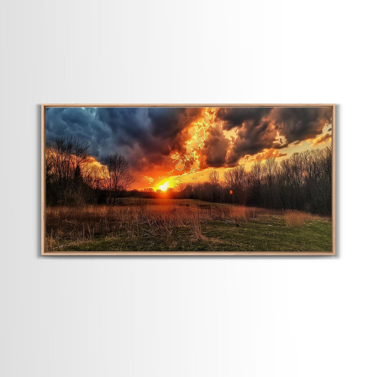 Fields Of East Texas, Framed Canvas Print, Photography Style Landscape Art, Horizontal Decor, Modern Farmhouse Wall Art, Living Room Decor