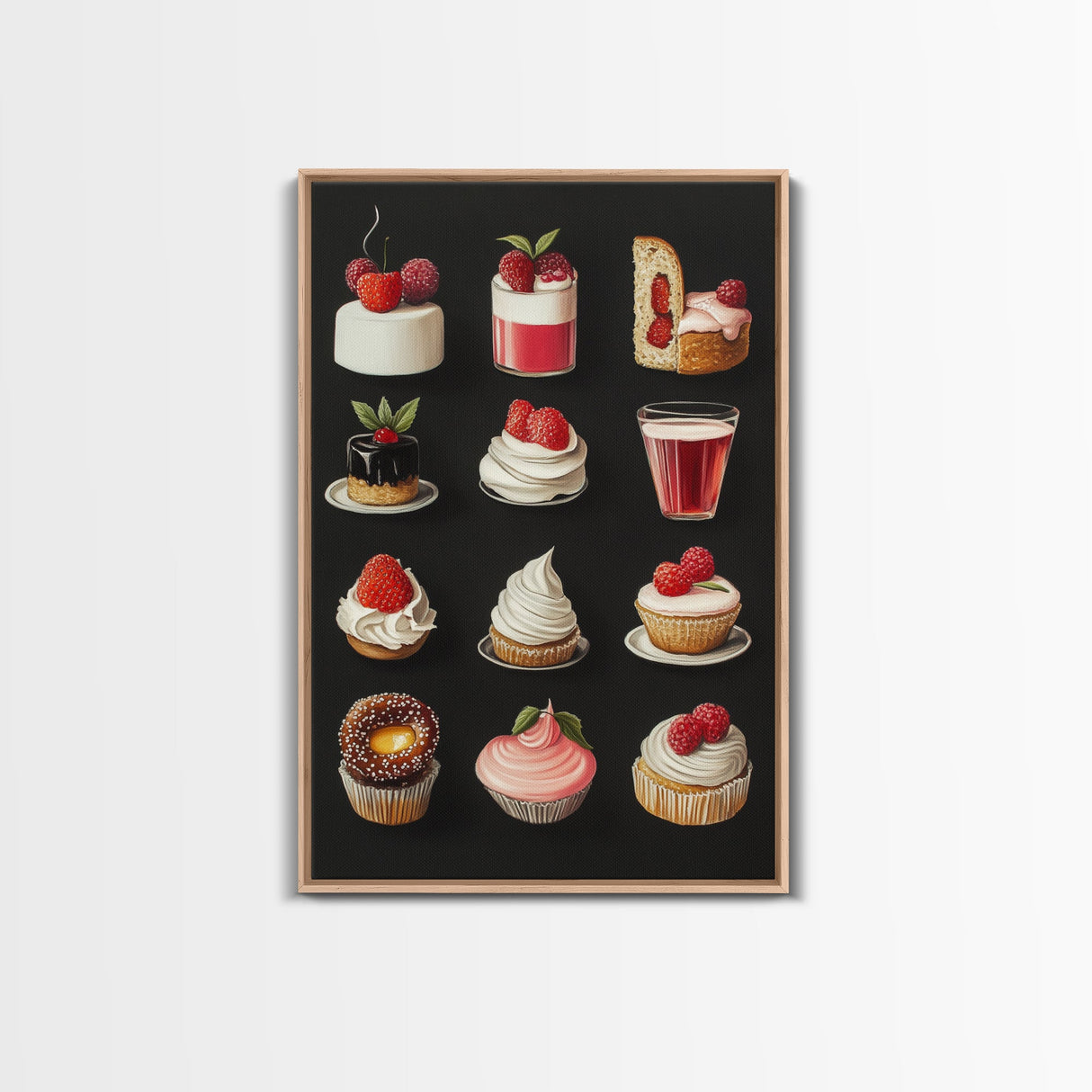 Kawaii Dessert Painting Print, Kitchen Home Decor, Kitchen Wall Art, Minimalist Dining Room Decor, Kawaii Wall Art, Cute Kitchen Decor