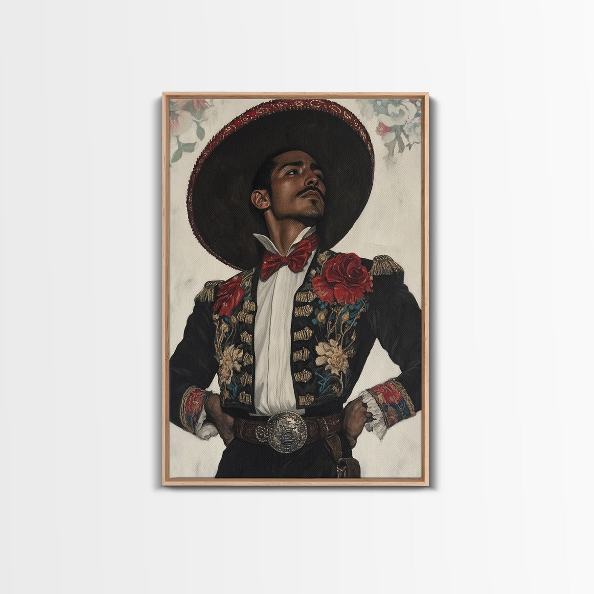 The Matador Painting Print, Chicano Art Framed Canvas Print, Traditional Mexican Wall Decor, Mexican Wall Art, Cultural Decor, Vibrant Decor