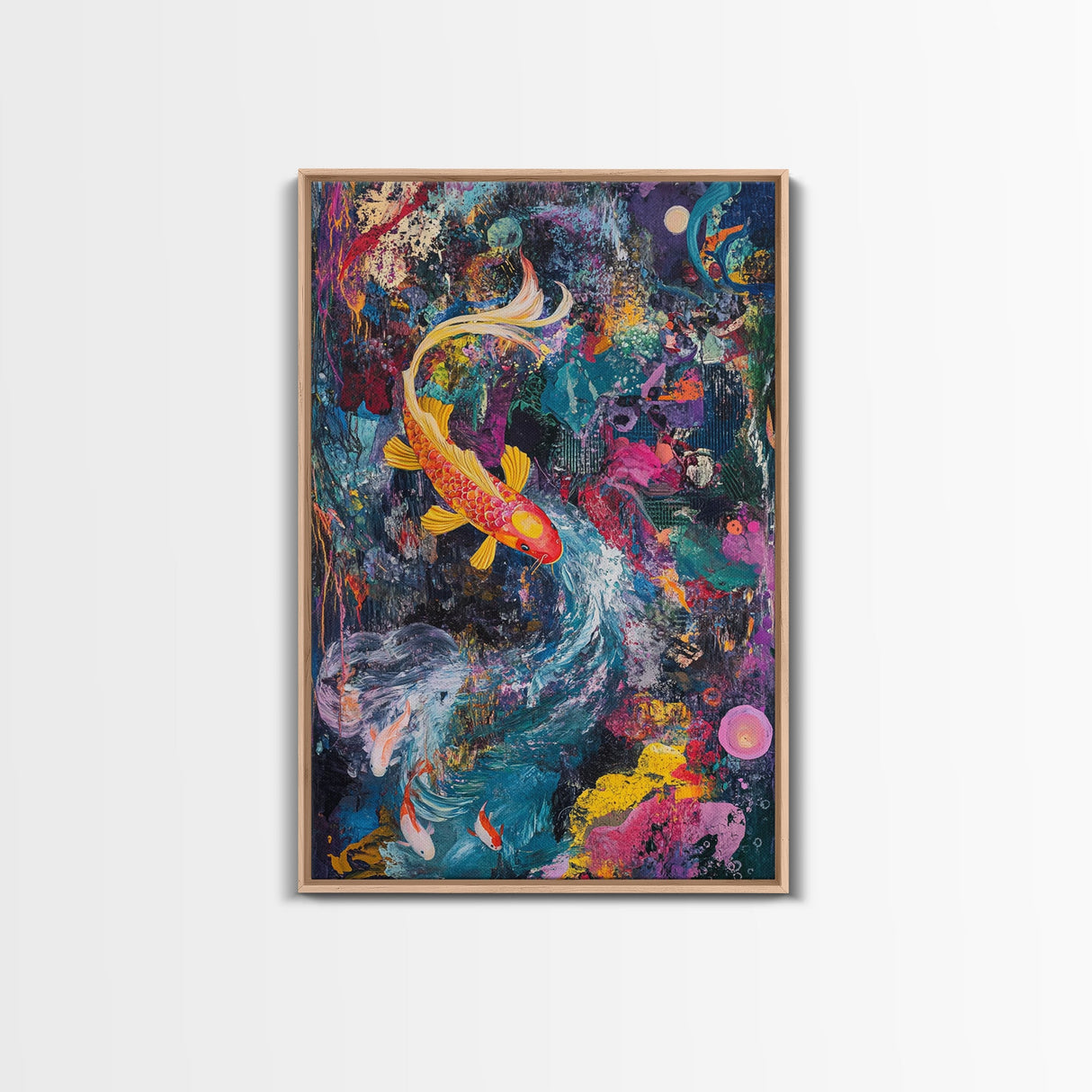 Abstract Koi Fish Painting Print, Wabi Sabi Home Decor, Gift Idea, Housewarming Gift Idea, Colorful Koi Fish Art Print