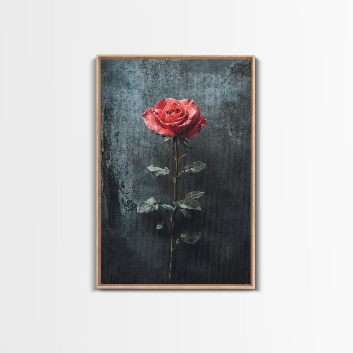 Red Rose Canvas Print, Art Print Roses Framed Canvas Print, Antique Flowers Print, Oil Painting Vintage Flowers, Ready To Hang, Flowers Wall Art