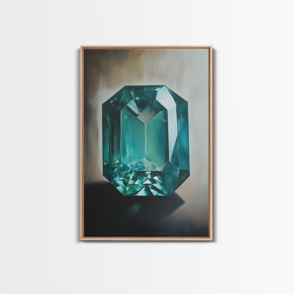 Watercolor Painting Print of an Emerald, Genstones Painting, Gemstone Painting, Emerald Wall Art, Emerald Green Home Decor, Kitsch Art