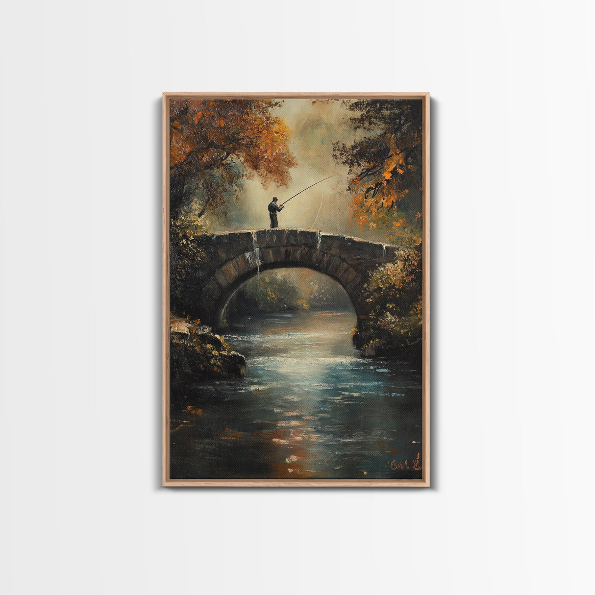 Fly Fishing Art Print on Canvas - Outdoors Gift Idea - Gift For Dad - Fly Fishing Art - Fly Fishing Painting - Trout Fishing - Outdoorsman Gift