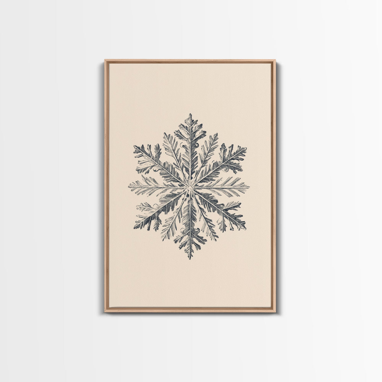 Snowflake Canvas Print - Framed Canvas - Minimalist Christmas Art - Boho Christmas Art - Rustic Christmas Art - Winter Decor - Winter Art
