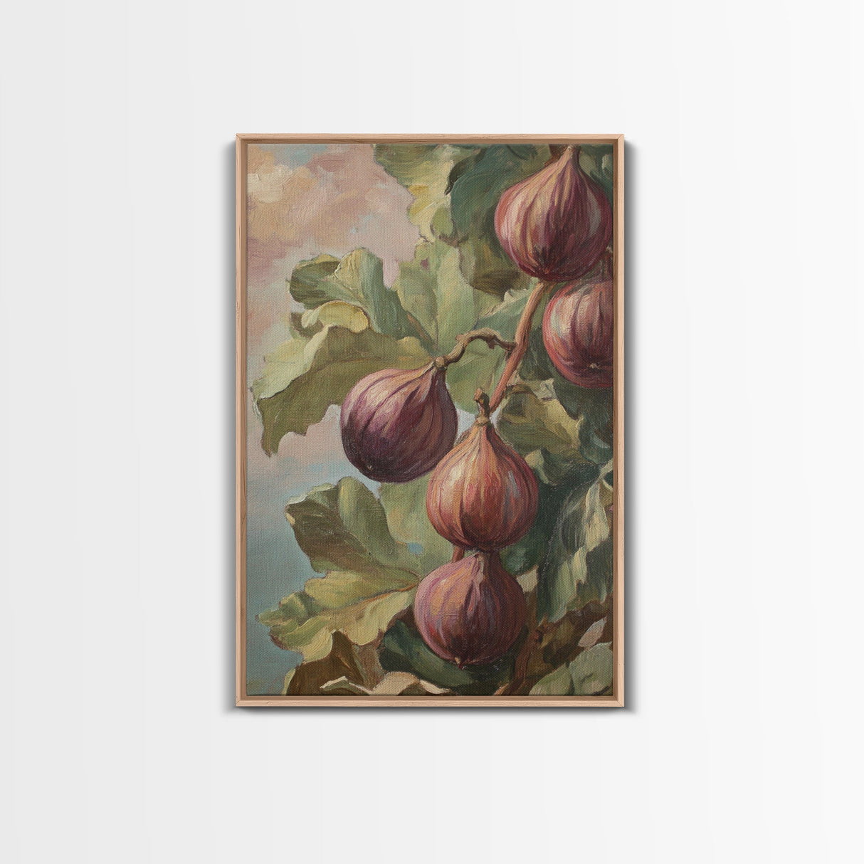 Figs On The Vine Framed Canvas Print - Kitchen Wall Art - Figs Painting