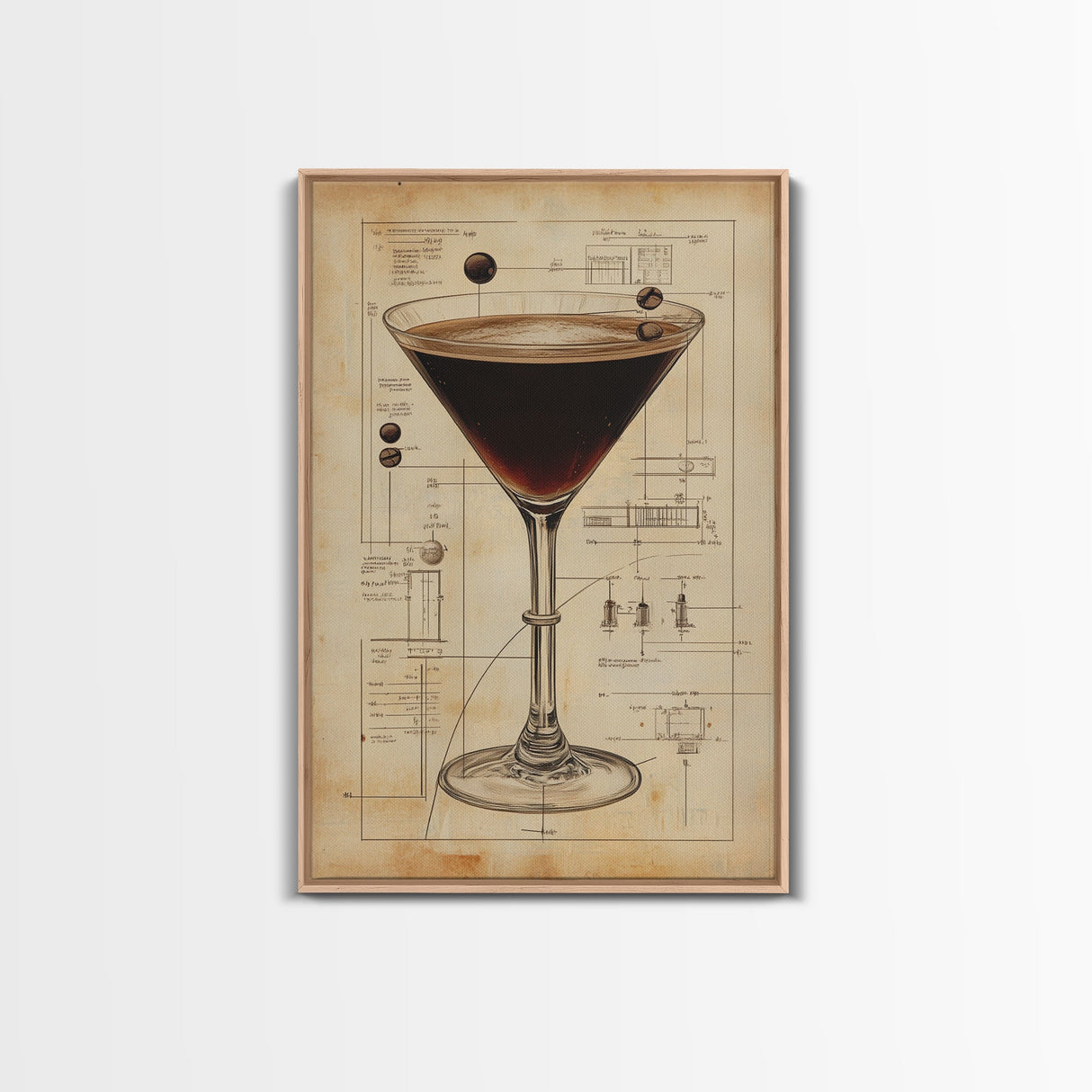 Espresso Martini Wall Art Canvas Print, Cocktail Painting, Cocktail Decor, Bar Decor, Home Bar Wall Art, Kitchen Wall Art