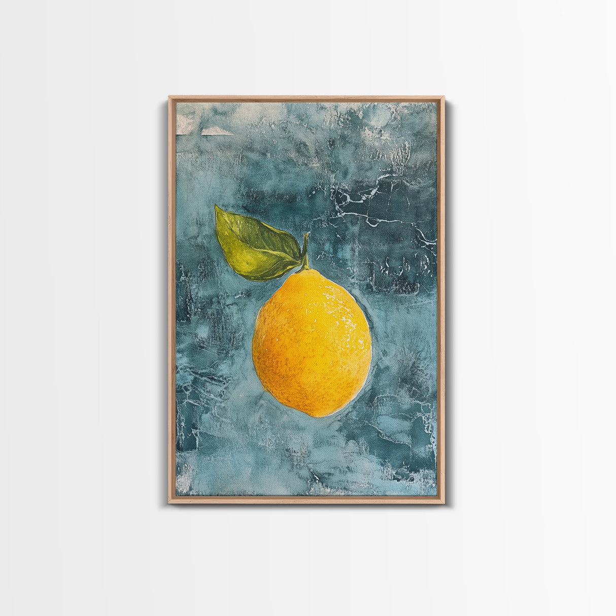 Vintage Lemon Still Life Painting Canvas Print, Framed Art Print Gallery Wall, Lemon Painting, Kitchen Art, Kitchen Food Wall Art
