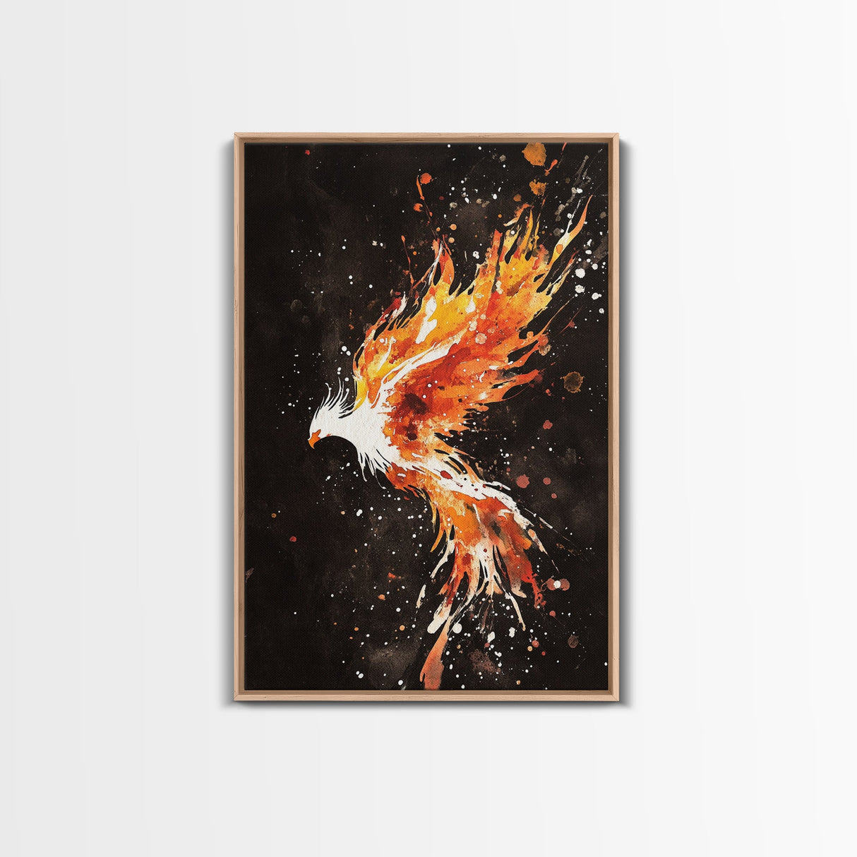 Graffiti Punk Art, Phoenix In Flames, Retribution, Framed Canvas Print, The Phoenix, Framed Wall Art, Original Painting Phoenix