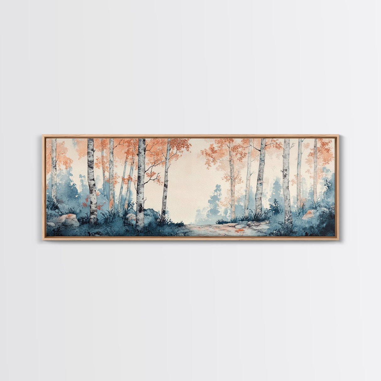 Original Birch Forest Oil Painting Print, Birch Tree Art, Birch Tree Painting, Panoramic Wall Art, Centerpiece Art, Statement Piece Art, Custom Art