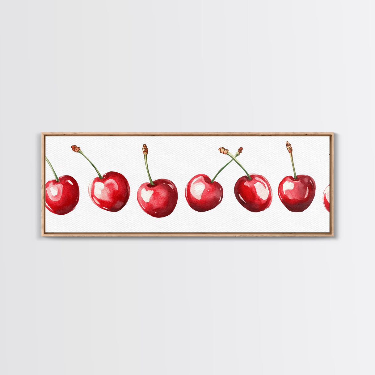 Panoramic Cherry painting Print - Kitchen Home Decor - Trendy Dorm Room Wall Art - Dining Room Decor - Cherry Art - Cherry Painting