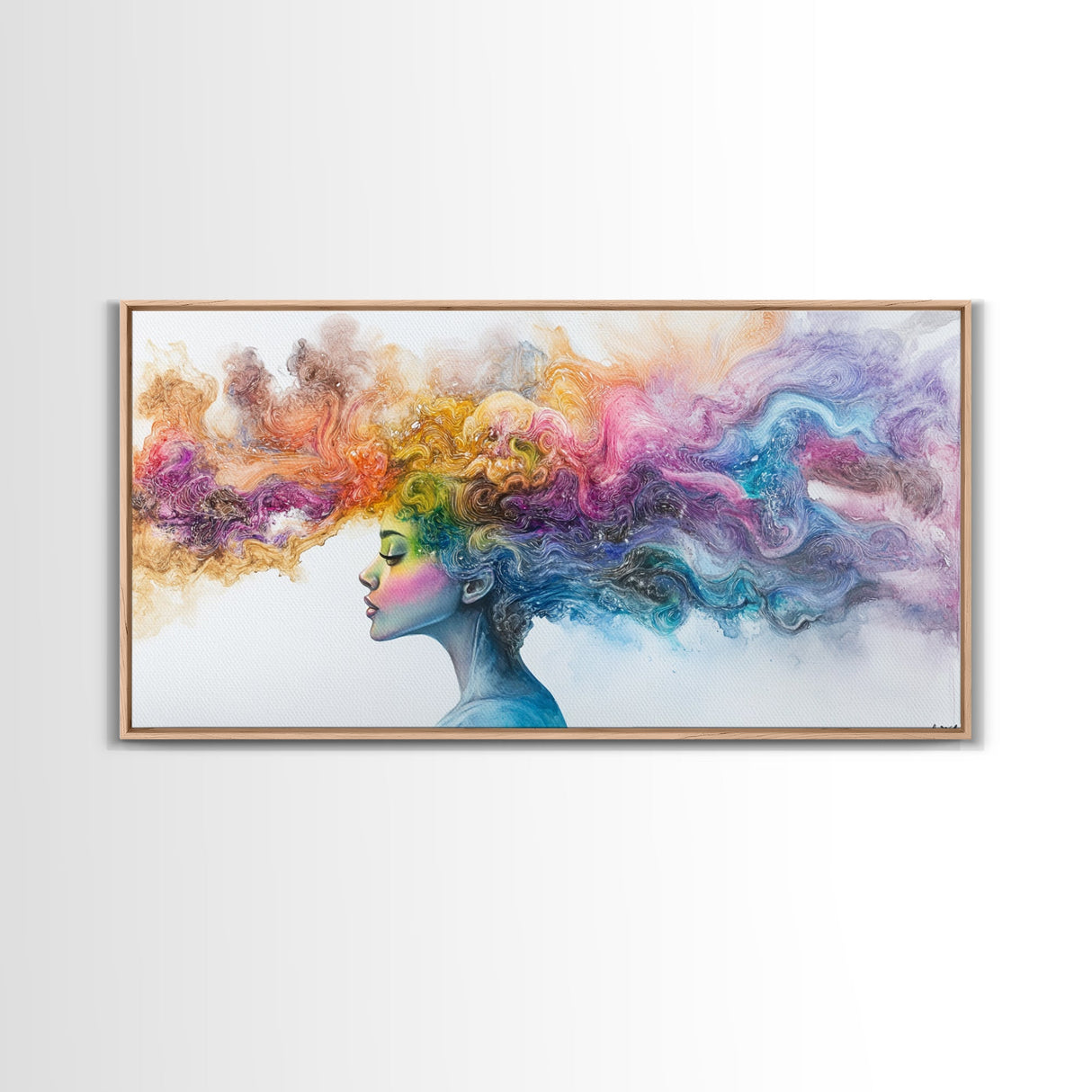 Mind Blowing Abstract Art - Framed Canvas Print - Gift For Her - Colorful Rainbow Art