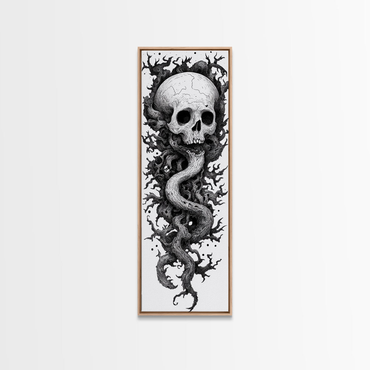Cosmic Horror Wall Art Framed Canvas Print, Skull Art, Skull Painting Print, Skull Wall Art, Halloween Decor