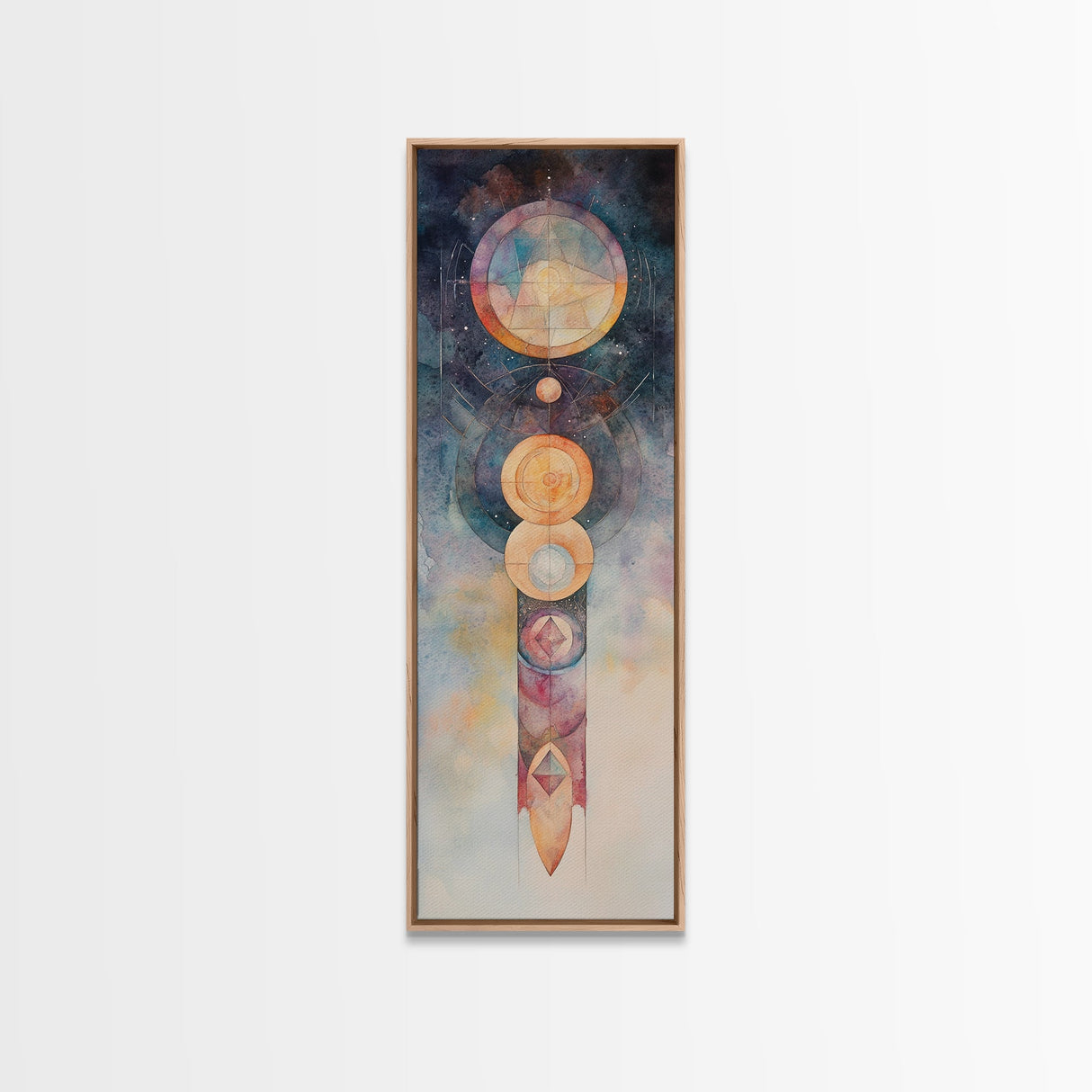 Sacred Geometry Art, Mystic Canvas Print, Sacred Geometry Art, Vertical Wall Art For Bedroom And Living Room Decor