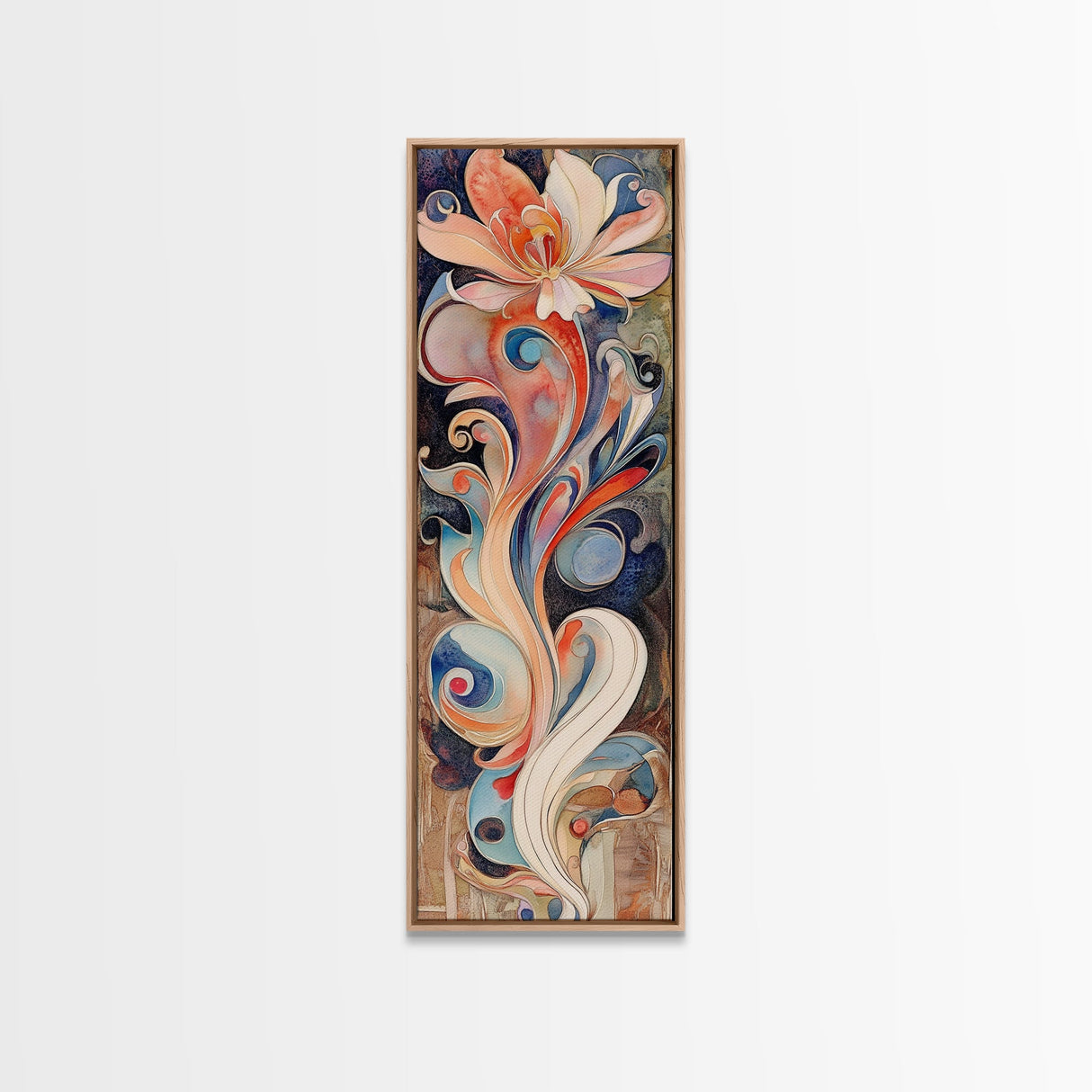 Canvas Print Art Nouveau Print Botanical Prints Floral Style Vertical Wall Art Chinoiserie Wall Art Rustic Decor Christmas Gift Idea