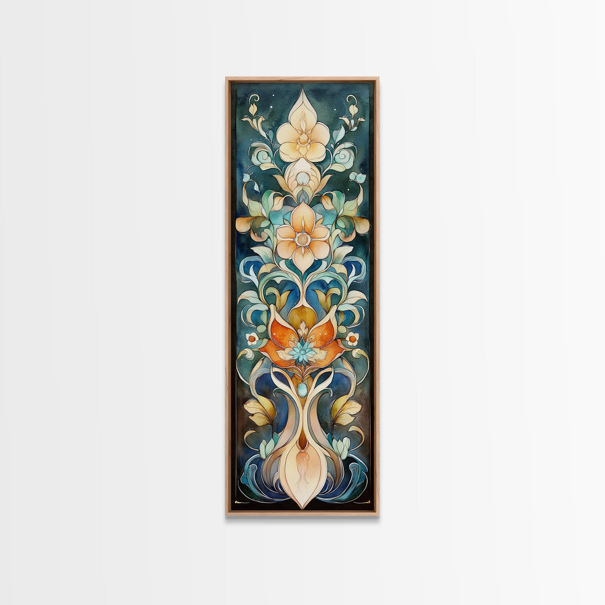 Canvas Print Moroccan Wall Art Botanical Prints Chinoiserie Wall Art Floral Rustic Decor Tall Narrow Wall Art Bedroom Art Christmas Gift