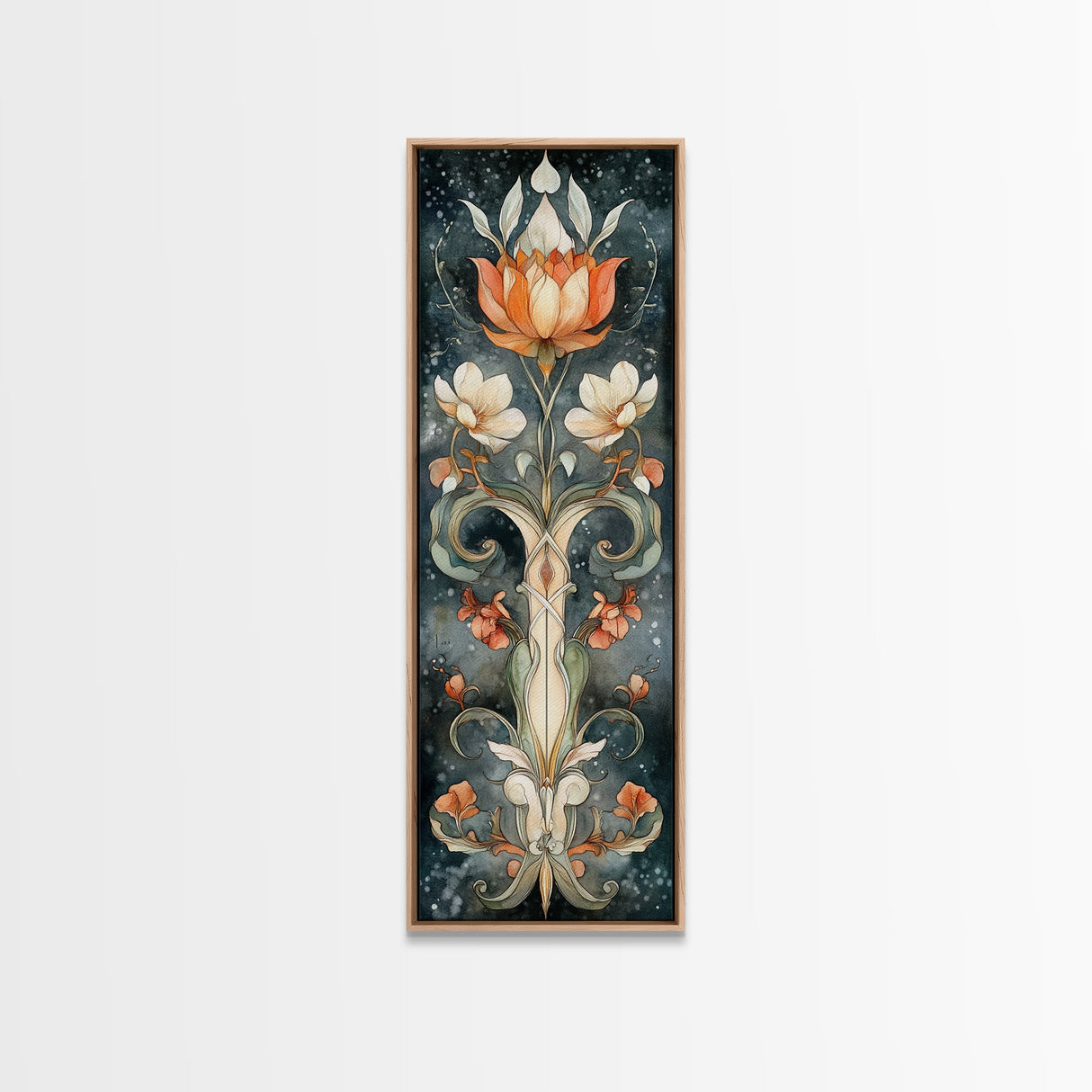 Canvas Print Sacred Geometry Wall Art Botanical Prints Art Nouveau Style Rustic Decor Skinny Wall Art Guest Room Art Christmas Gift