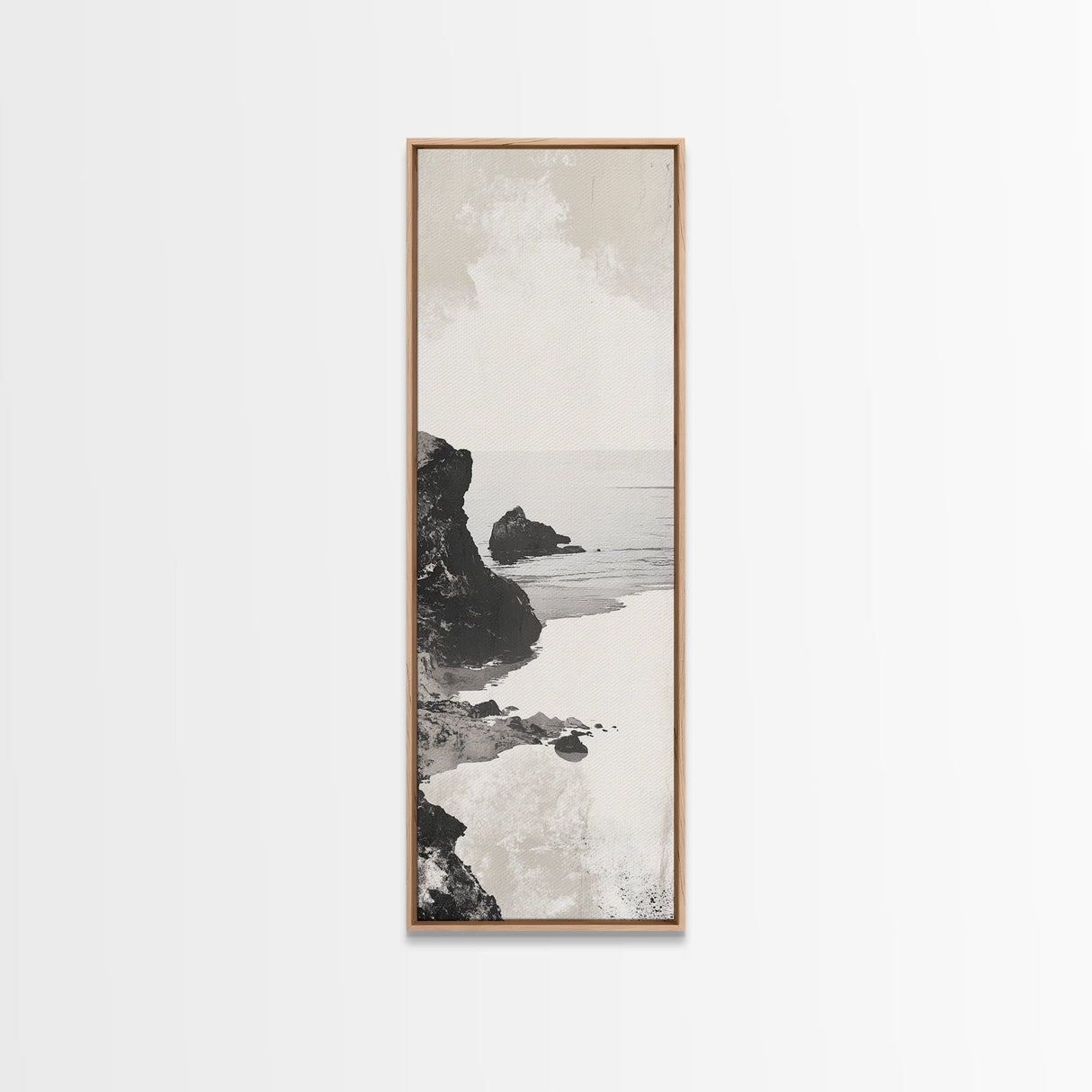 Tranquil Coastal Rocks Canvas Print Nautical Wall Art Minimalist Art Seascape Art Bedroom or Living Room Rustic Coastal Decor Piece