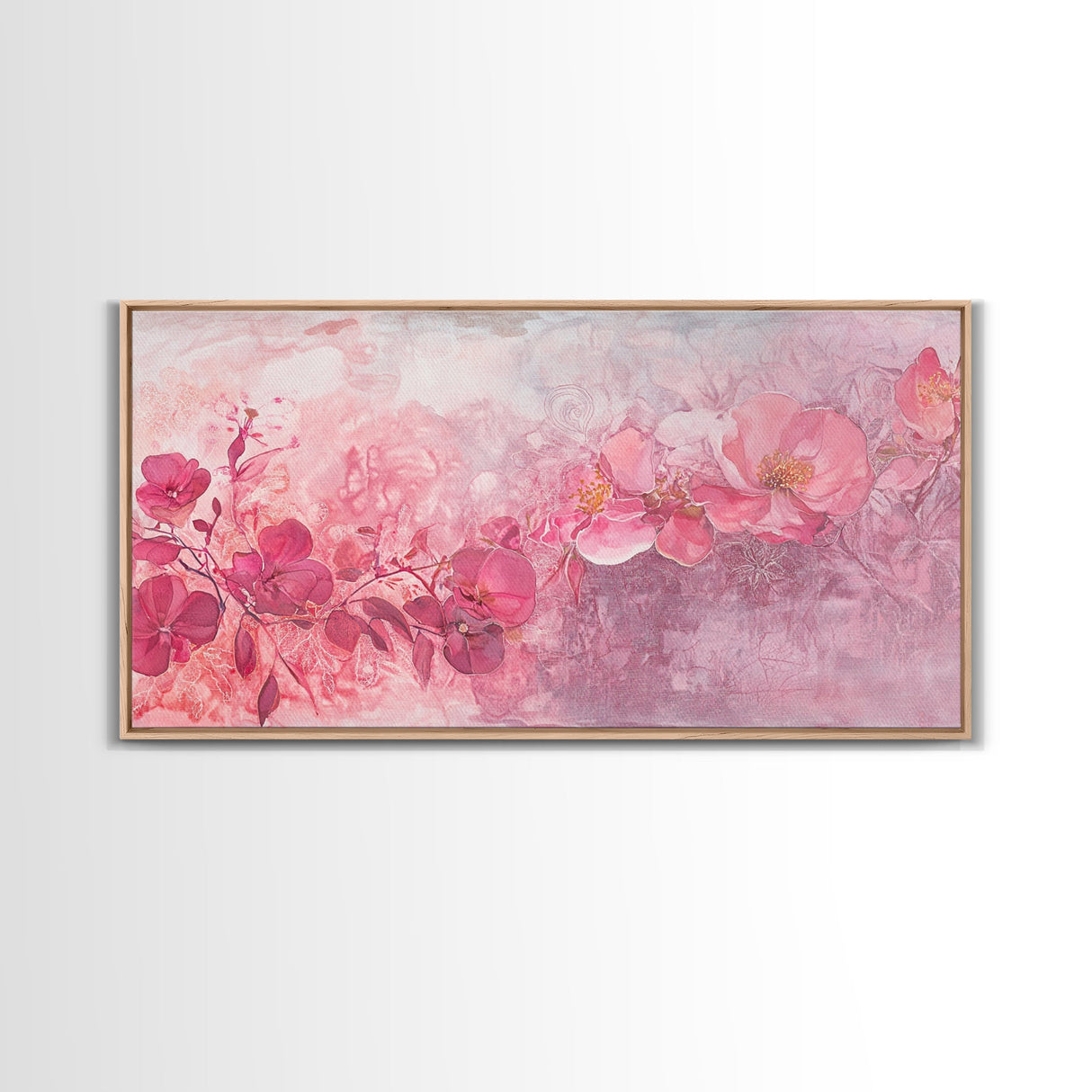 Orchid Bliss Canvas Print Featuring Botanical Prints and Moody Art Pink Wall Art Long Narrow Wall Art Farmhouse Rustic Home Decor