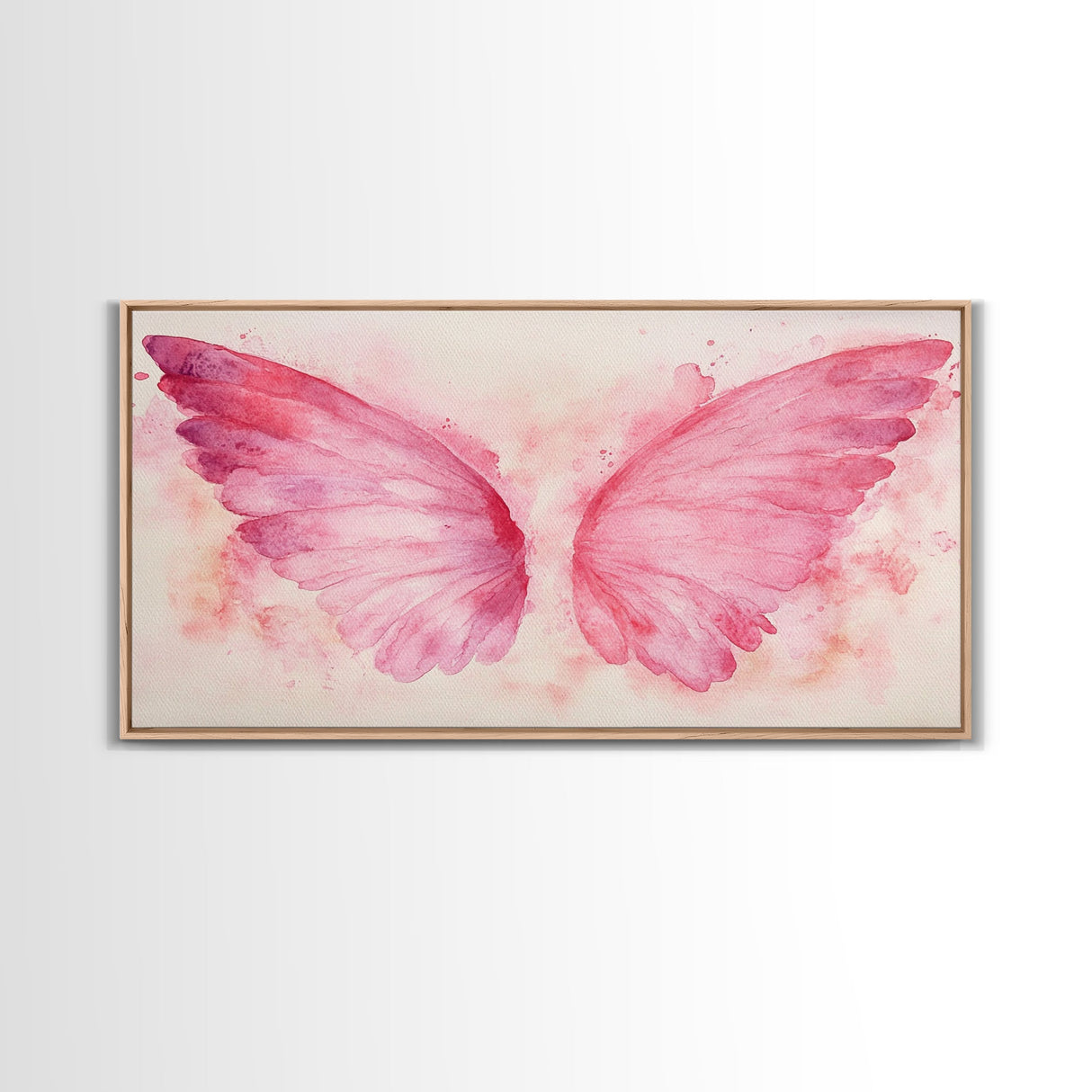 Angel Wings Canvas Print Whimsical Art Light Pink Wall Art Angel Art Prints Bedroom Decor Above Bed Wall Art Gift Idea