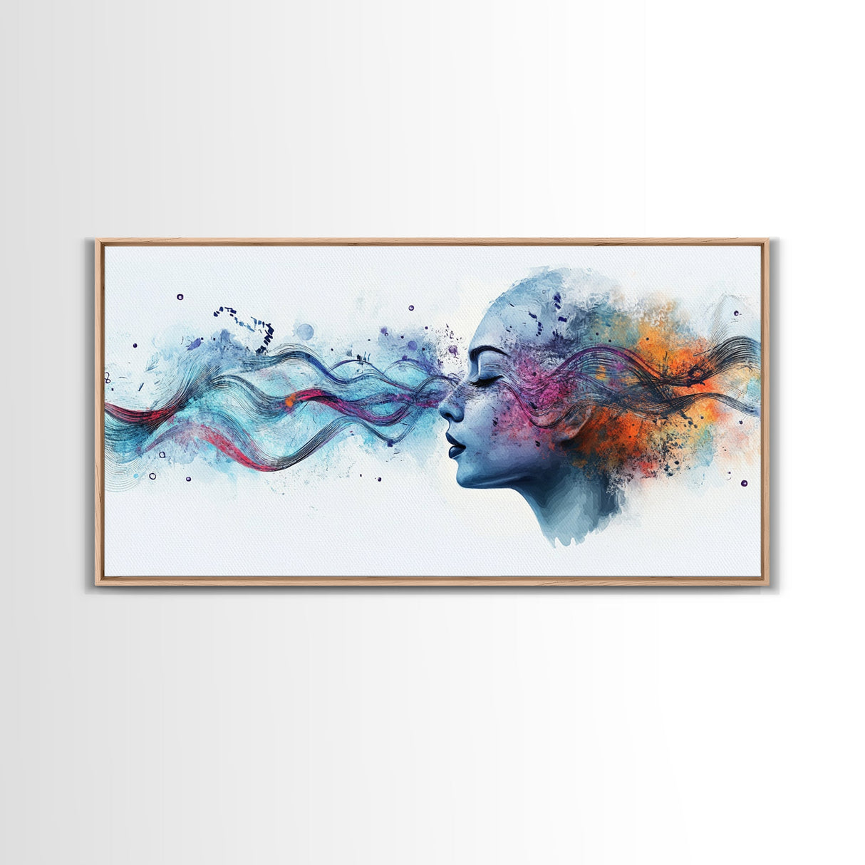 Vibrant Feminine Energy Canvas Print - Abstract Goddess Art Therapy Wall Decor - Whimsical Moody Brain Art for Home Office