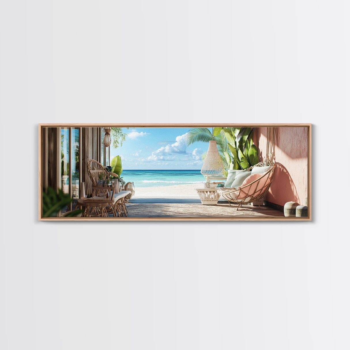 Oceanic Retreat Canvas Print Coastal Decor Nautical Seascape Painting Minimalist Zen Wall Art Relaxing Bedroom Horizontal Artwork