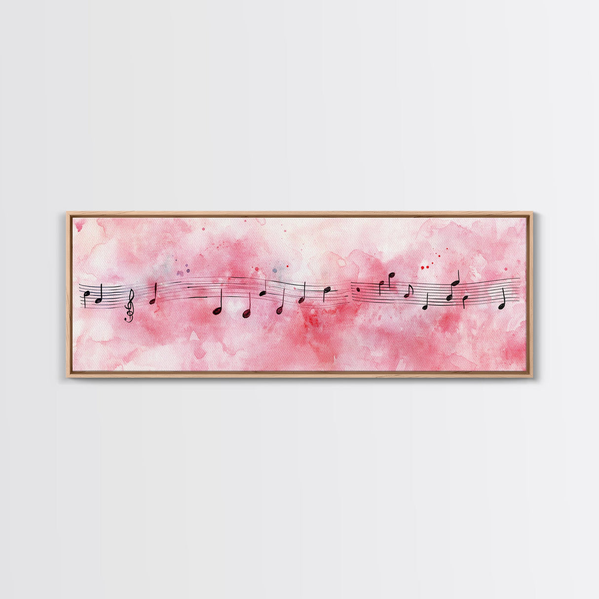 Musical Notes Canvas Print Artistic Sheet Music Wall Art Light Pink Abstract Artwork Rustic Wabi Sabi Art Living Room Decor Gift