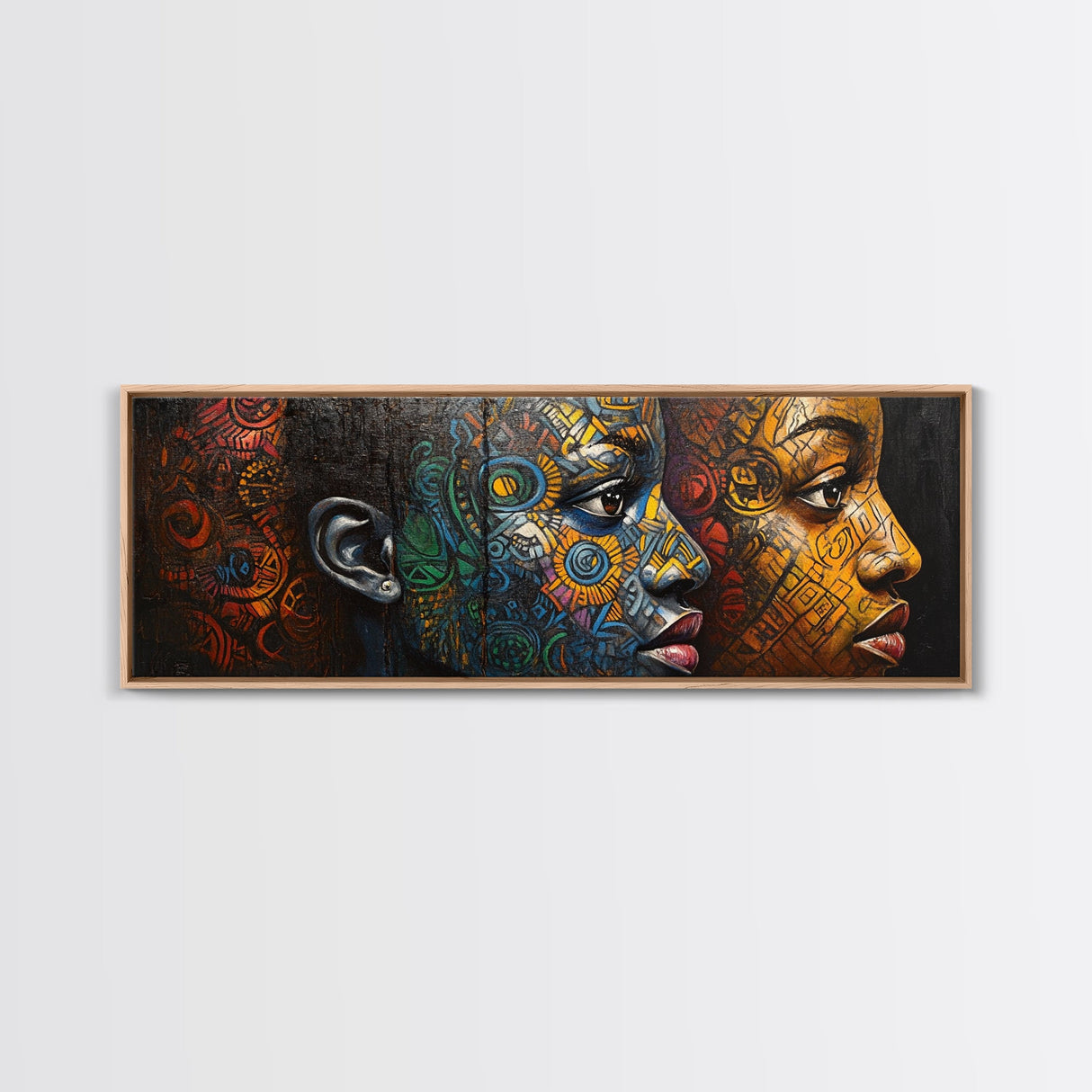 Vibrant African Art Tribal Art Décor Golden Tones Minimalist Decor Rustic Wall Art Original Painting Unique Gift Idea