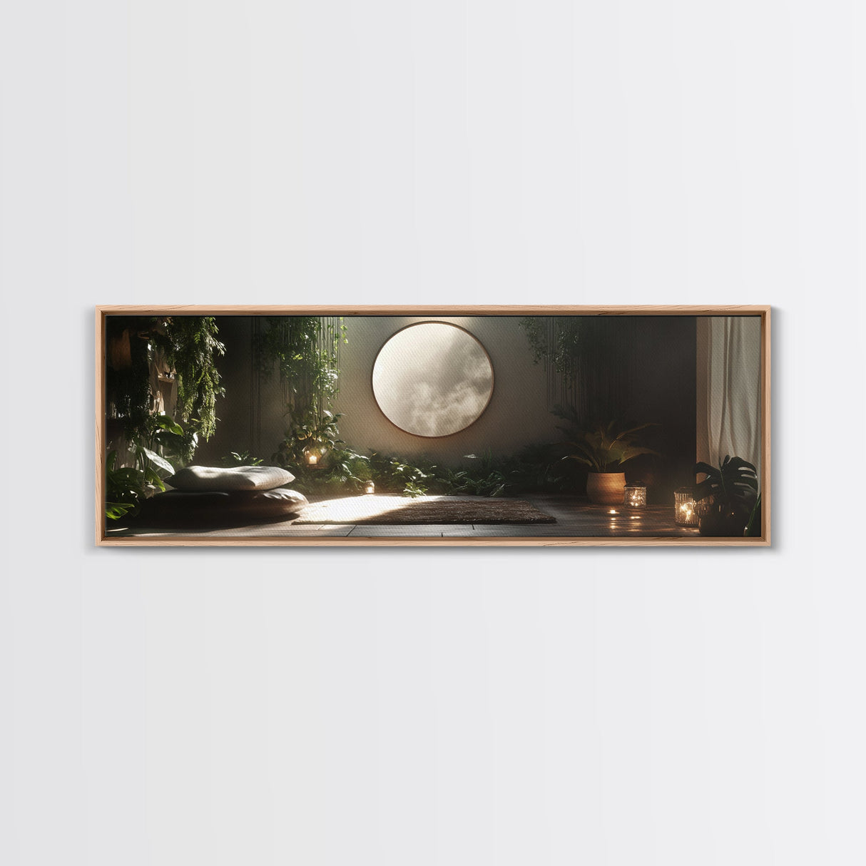 Zen Canvas Print Minimalist Indoor Jungle Art Peaceful Boho Decor Relaxing Yoga Art Bedroom Wall Art Nature Inspired