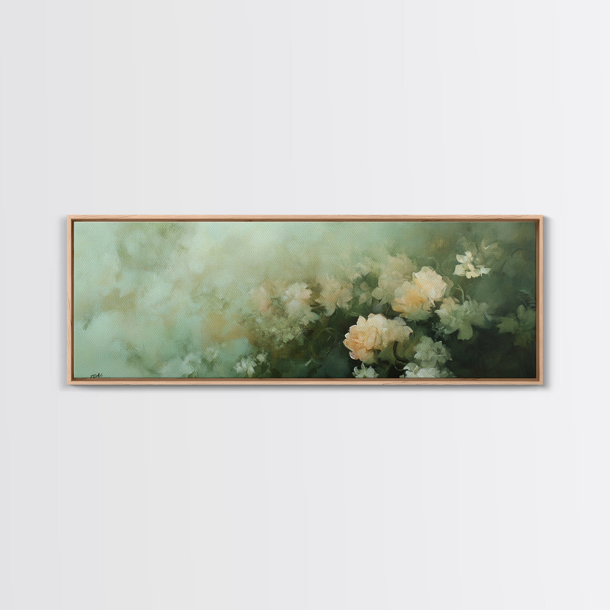 Soft Pastel Roses Framed Canvas Print – Rose Painting, Light Pink Wall Art, Rustic Wall Art, Minimalist Art, Guest Room Art