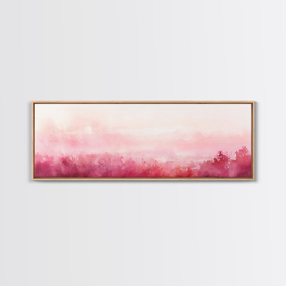 Light Pink Canvas Print Abstract Landscape Painting Horizontal Pastel Minimalist Boho Living Room Art Wabi Sabi Modern Wall Decor