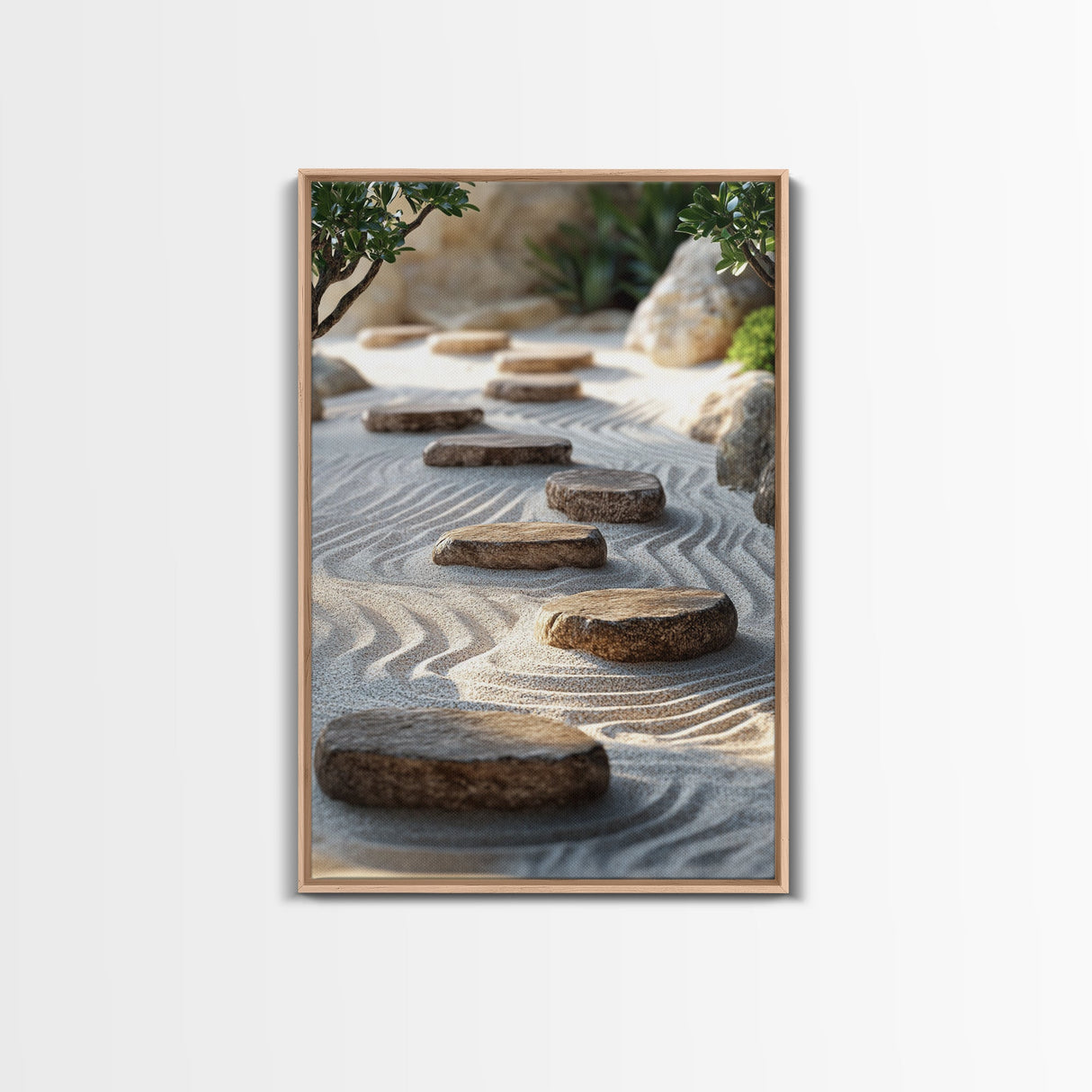Zen Garden Path Canvas Print Minimalist Zen Wall Art Wabi Sabi Decor Zen Inspired Artwork Rustic Decor Above Bed Wall Art