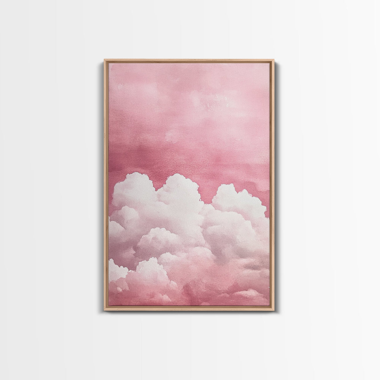 Dreamy Pink Clouds Canvas Print Light and Airy Minimalist Art Above Bed Wall Art Guest Room Decor Rustic Aesthetic Fall Accent Gift