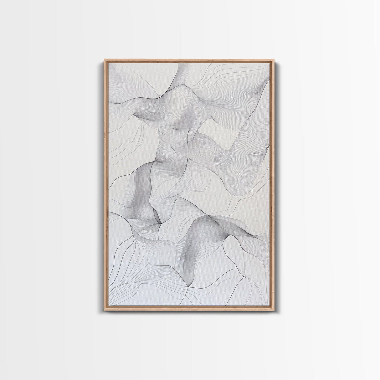 Black White Line Art Canvas Print Minimalist Geometric Wall Decor Modern Zen Artwork Above Couch Gift Idea Stylish Home Accent