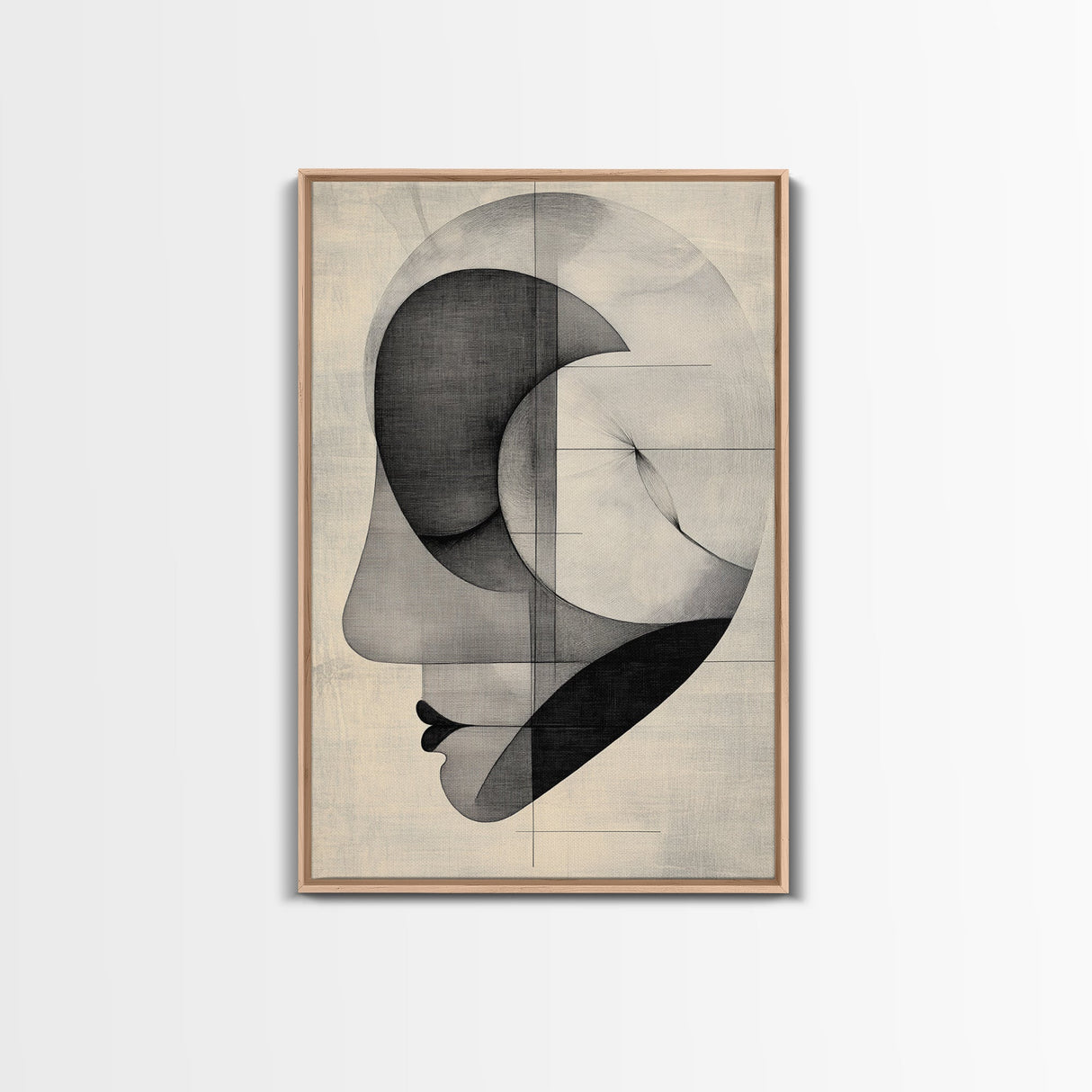 Golden Ratio Inspired Abstract Canvas Print Minimalist Monochrome Wall Art Unique Geometric Home Decor Artistic Gift Design