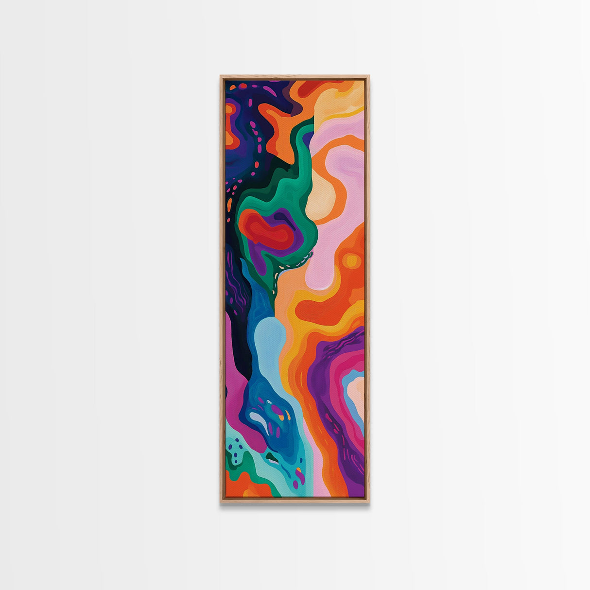 Abstract Swirls, pink orange wall art, geometric wall art, bold colorful art, modern minimalist art, blotter art, Canvas Print