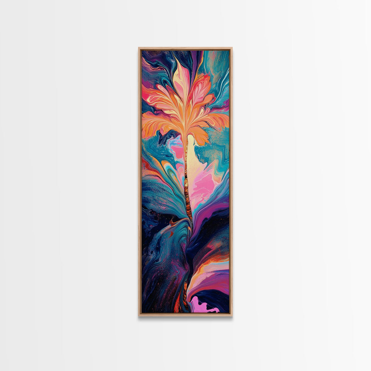 Abstract Eye Art, pink orange wall art, framed canvas print, moody art, surrealist painting, pink abstract art, extra wide art