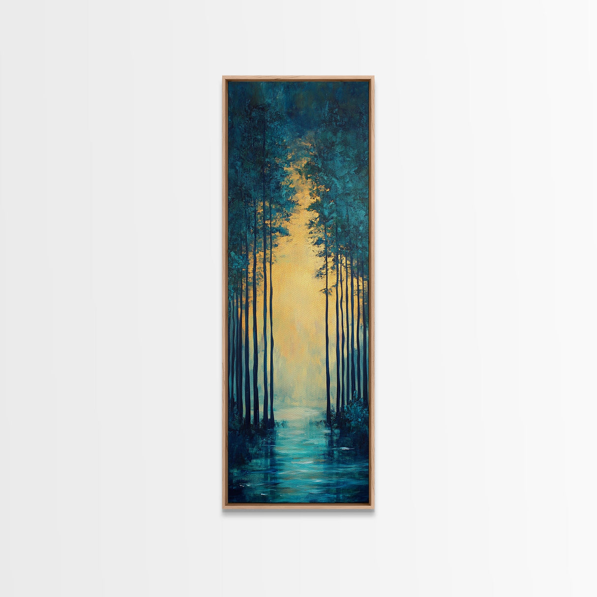 Moody Forest, pine tree art, landscape painting, dark romance painting, nature wall art, forest at dusk painting