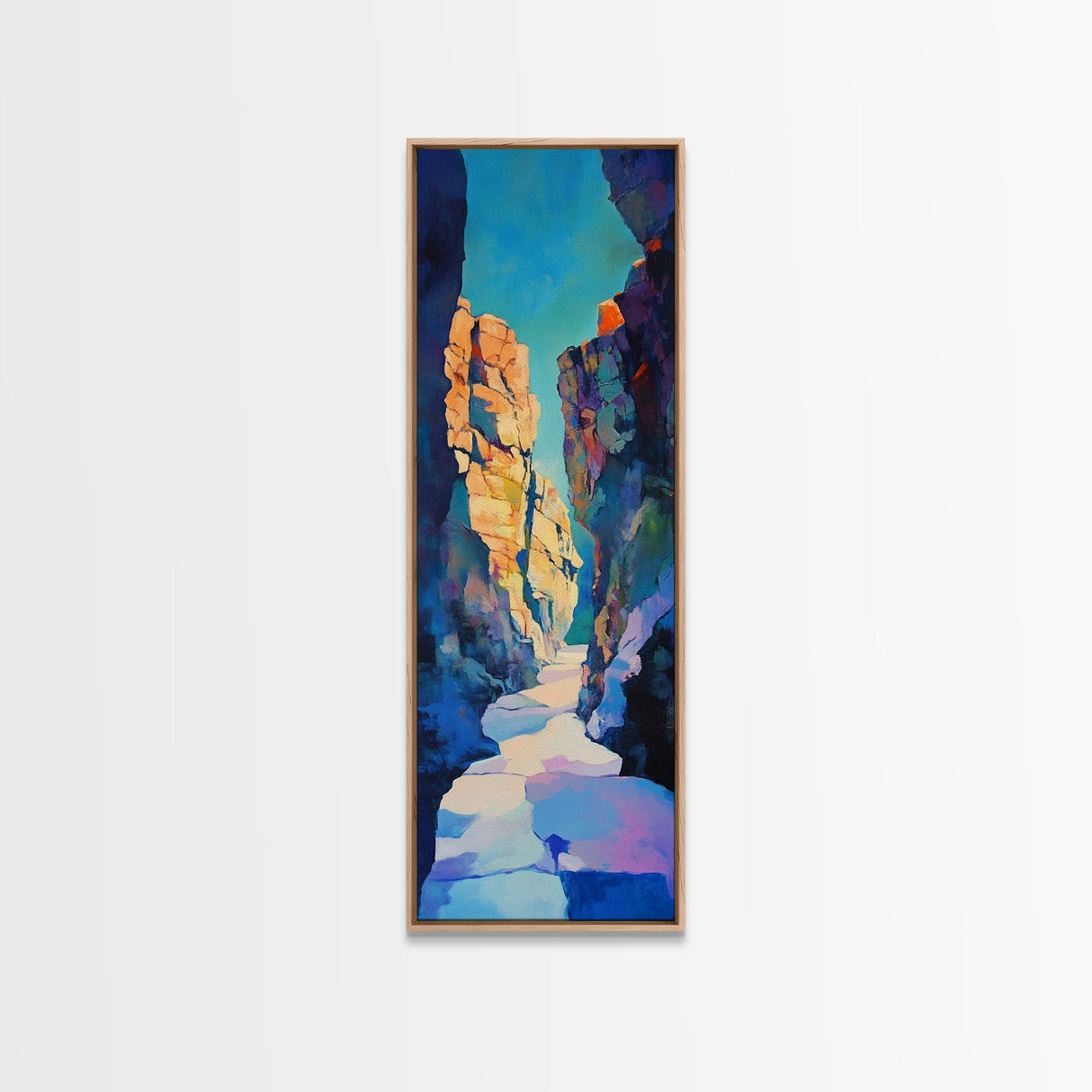 Rocky Canyon, desert landscape, southwest wall art, Joshua tree art, moody art, framed canvas print, extra wide art, vertical wall art